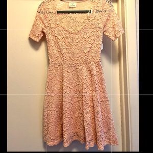 Pink floral lace dress